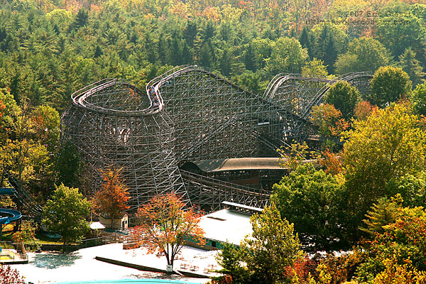 4K AWESOME Twister Roller Coaster Front Seat POV Knoebels Amusement Park 